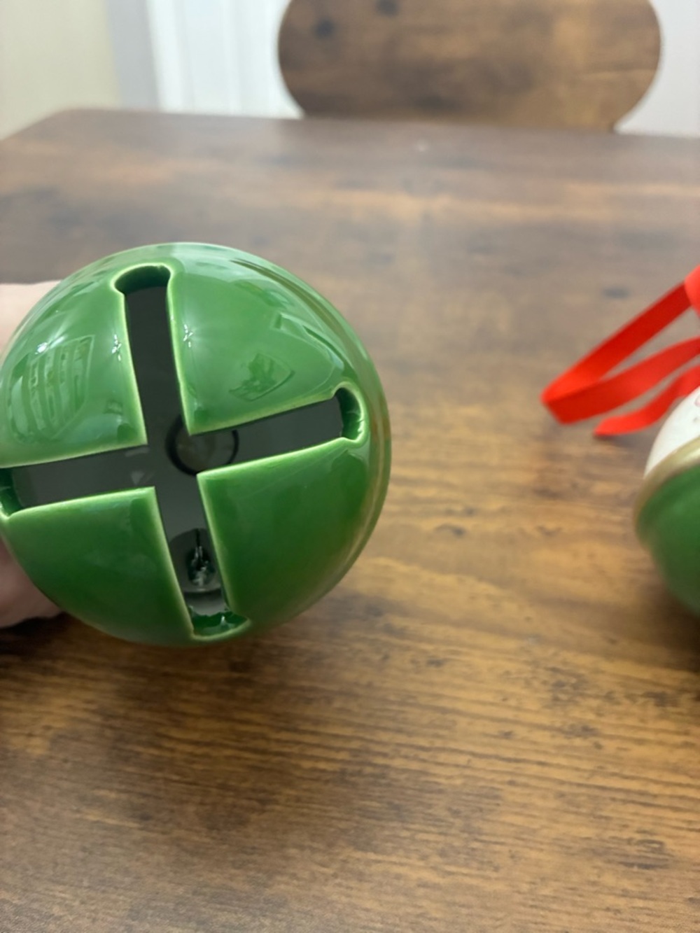 Mother & Father Ceramic Christmas Bell Ornaments - Picture 3 of 8